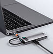 USB-Хаб Baseus Metal Gleam Series 5 в 1 Type-C на 3 x USB + Type-C PD + HDMI Сірий (CAHUB-CX0G), фото 4