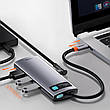 USB-Хаб Baseus Metal Gleam Series 6 в 1 Type-C на 3xUSB + Type-C PD + HDMI + RJ45 Сірий (CAHUB-CW0G), фото 9