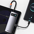 USB-Хаб Baseus Metal Gleam Series 6 в 1 Type-C на 3xUSB + Type-C PD + HDMI + RJ45 Сірий (CAHUB-CW0G), фото 11