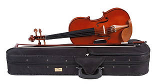 Скрипка з темного дерева М-мелодії №150 учнівська у чохлі зі смичком