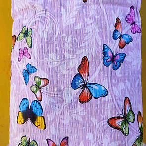 Сімейна постільна білизна жатка "Тиросполь" рожева з метеликами