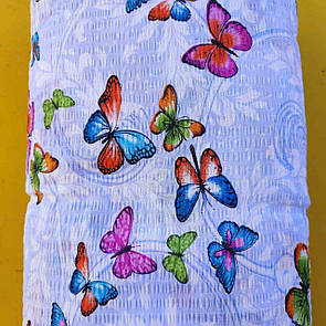 Сімейна постільна білизна жатка "Тиросполь" блакитна з метеликами