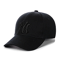 Кепка черная для мужчин с нашивкой NY / Бейсболка черная New York / Молодежная кепка на лето