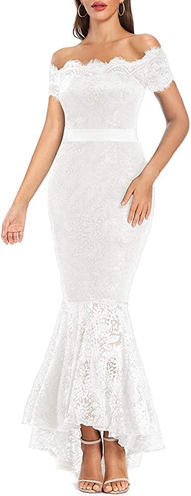 Large Short Sleeve White Жіноча мереживна весільна сукня з квітковим принтом і відкритими плечима з довги