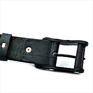 Шкіряний ремінь Weatro 3,8 х 115-120 см Чорний m-kozh38-wtrua-0055, фото 4