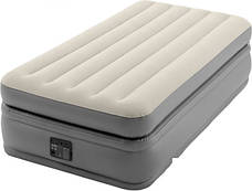 Надувне ліжко односпальне Intex 64162 NP 99 х 191 х51см, матрац з вбудованим електронасосом, сірий, фото 2