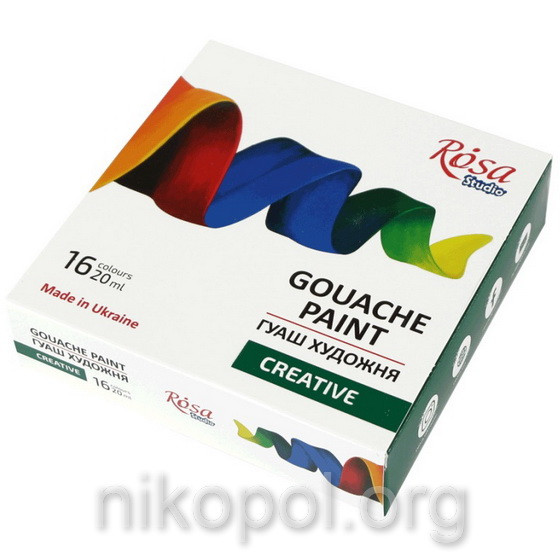 Гуаш "ROSA Studio Creative" 16 кольорів по 20 мл., фото 1
