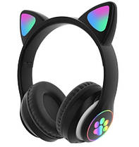 Бездротові навушники "CAT" STN28 з котячими вушками та LED лапками, дитячі навушники, фото 3