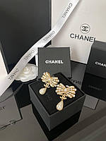Брендові сережки Шанель/Chanel, позолота