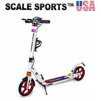 Самокат двоколісний Scale Sports SS-10 Біле Ручне гальмо, фото 3