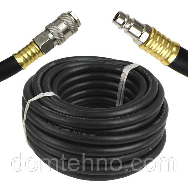 Пневматичний гумовий шланг зі швидкороз'ємами 10Х17 20м M82107