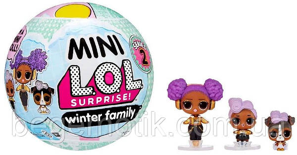 L LOL Surprise Mini Winter Family with Doll Lil Sis and Pet i