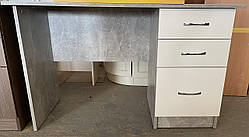 Стіл письмовий бетон та білий 120*60 з шухлядами