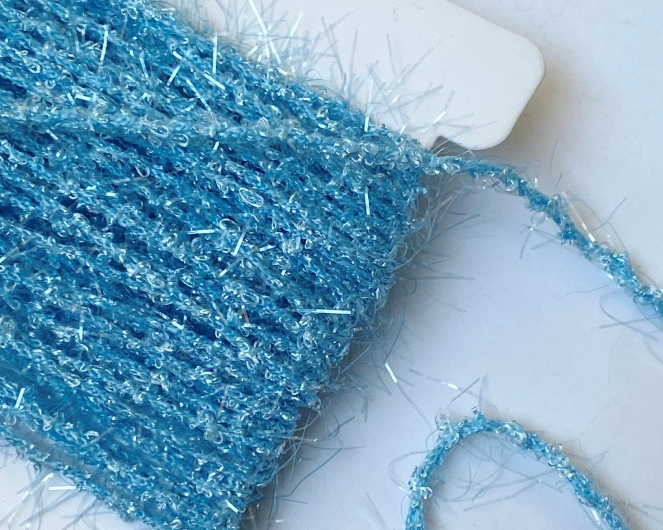 143 Фантазійна фактурна нитка Sponge для декоративної вишивки (блакитний) 1метр