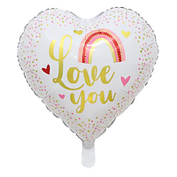 Фольгована кулька серце "Love You" , 45 см. (Китай)