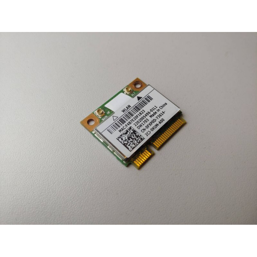 Модуль Wi-fi+BT HalfSize Mini PCE Qualcomm Atheros AR5B225 (DW1703) 802.11 b,g,n , 150Mbps