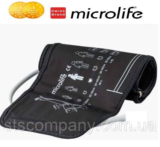 Манжета для тонометра microlife мікролайф ОРІГИНАЛ розмір L 22-42cм LUX Black, фото 1