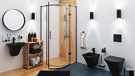 Готове рішення: Qtap Virgo ванна кімната підвісний монтаж Mega Bundle Black