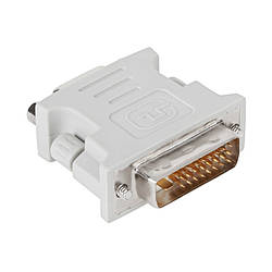 Перехідник PowerPlant DVI-D M - VGA F, білий