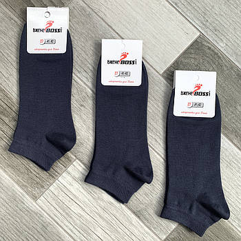 Шкарпетки чоловічі демісезонні бавовна короткі ВженеBOSSi, розмір 31 (45-46), темно-сірі, 011016