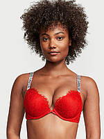 Бюстгальтер Victoria s Secret кружево с двойным push-up красный 32B (70B)