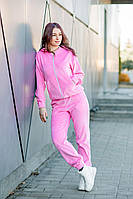 Спортивный костюм женский прогулочный велюровый, женский комплект розовый Юрма одяг