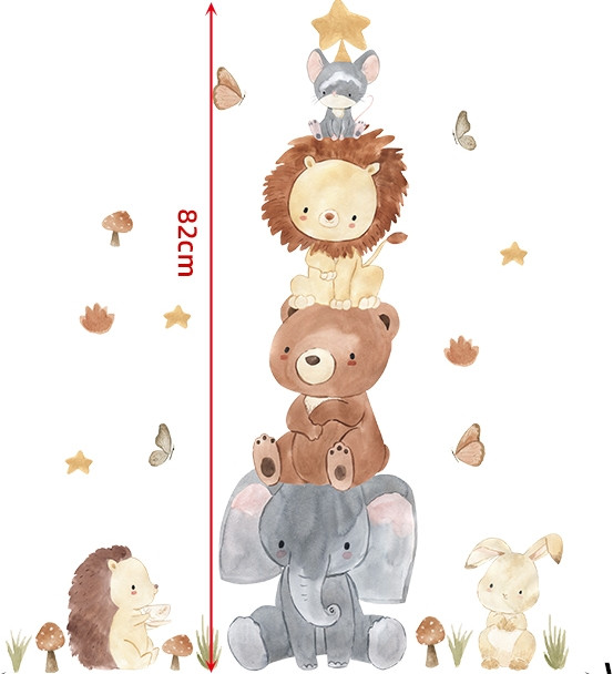 Вінілові наклейка BRUP Звірята - цар гори  (лист 30 х 90 см) Б442-3