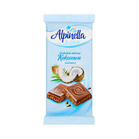 Шоколад молочный Alpinella с кокосом, 90 г.