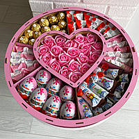 XXXL Премиум подарок с розовыми розами и сладостями для любимой жены, девушки на 8 марта