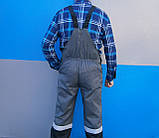 Напівкомбінезон робочий Професіонал Комбо сірий зі світловідбиваючою смугою, фото 6