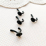 Мініатюра Гачок 2.3*1.6 см Чорний, фото 2