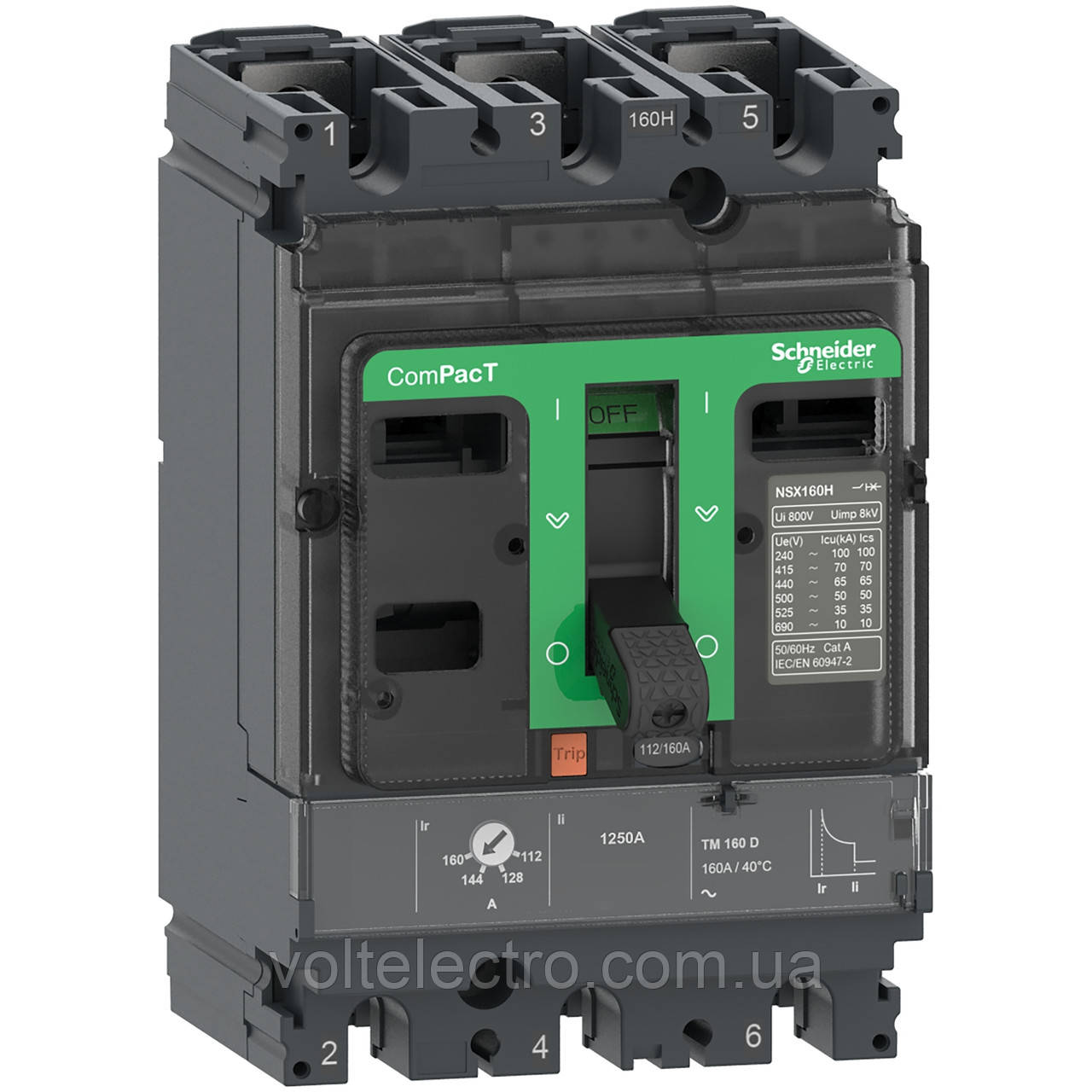 Автоматичний вимикач Schneider Electric ComPacT NSX 100A, 3P, 36kA