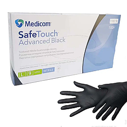 Рукавички нітрілові (чорні) SafeTouch Advanced Black MEDICOM 3,5 г 100шт L