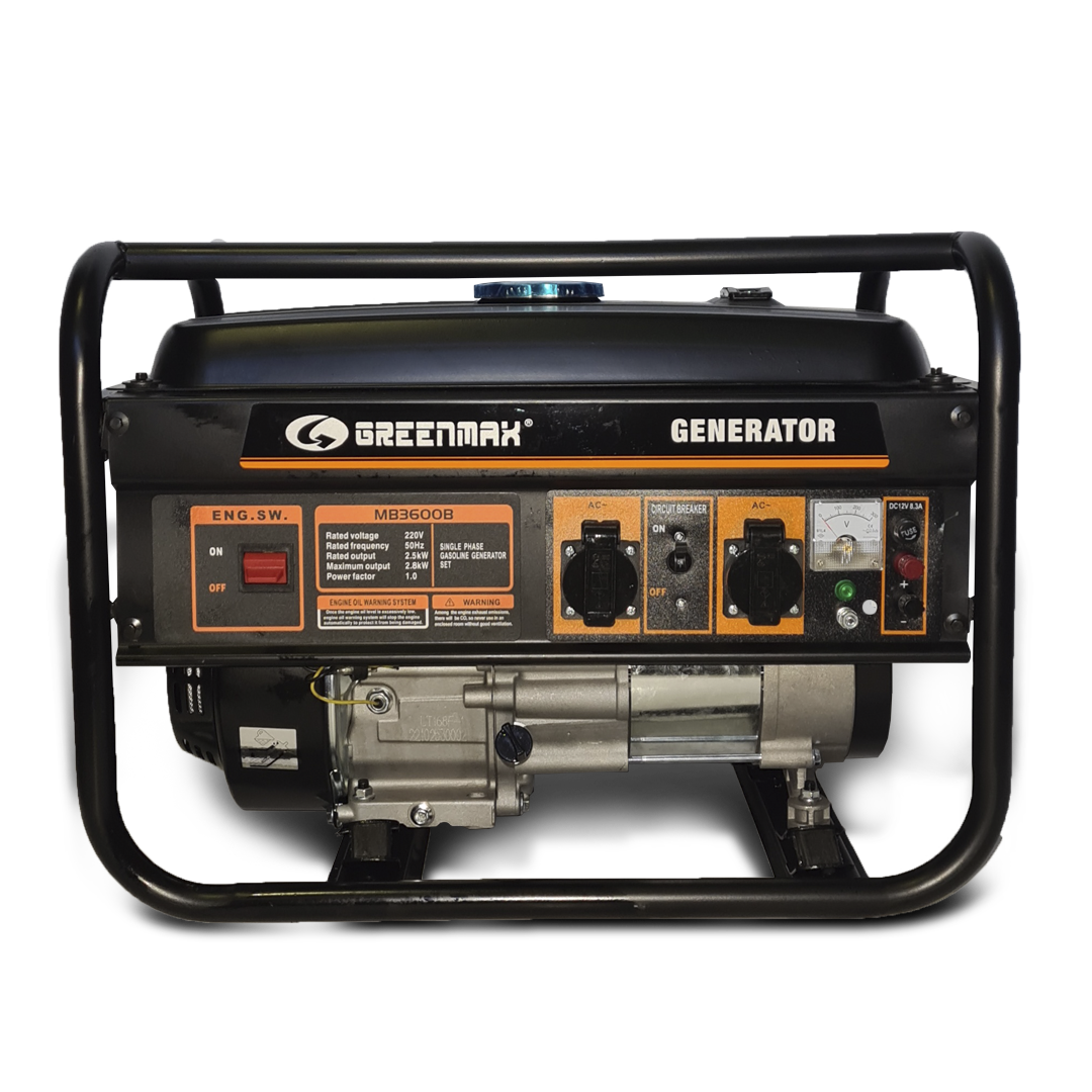 Бензиновий генератор GREENMAX MB3600B 2.5/2.8 кВт з ручним запуском