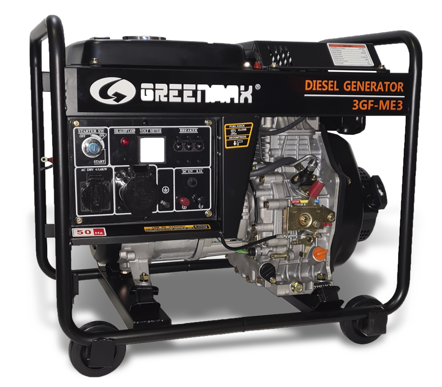 Генератор дизельний GREENMAX 3GF-ME3 2.8/3.2 кВт 220/380В, фото 1