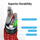 Кабель Vention USB 2.0 до Micro USB, 1.5 метри, алюмінієвий корпус, швидка зарядка 18W/3A, червоний, COARG, фото 9