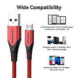 Кабель Vention USB 2.0 до Micro USB, 1.5 метри, алюмінієвий корпус, швидка зарядка 18W/3A, червоний, COARG, фото 4
