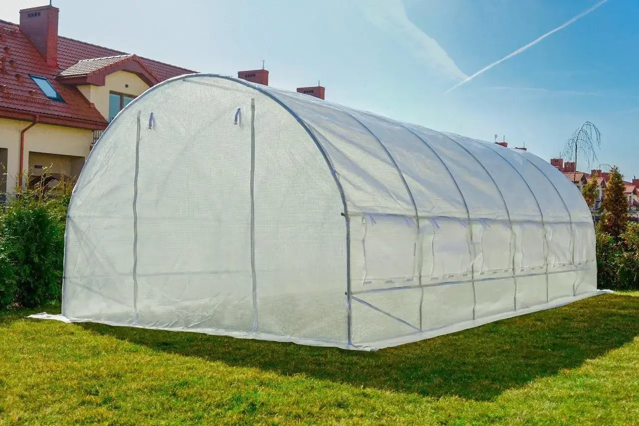 Теплиця парник 10 м2 FanFit шириною 2,5м*4,,4 м*висота 2,0м. біла