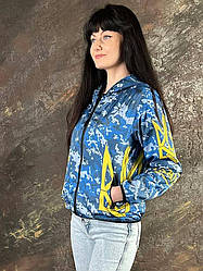 Куртка вітровка жіноча «Розлючена вишиванка» синя M