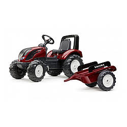 Дитячий трактор на педалях Falk 4000AB VALTRA S4 з причепом, World-of-Toys