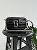 Сумочка Marc Jacobs The Croc Embossed Black люкс/екошкіра сумка чорна Крос Боді на 2 відділення з ланцюжком, фото 10
