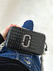 Сумочка Marc Jacobs The Croc Embossed Black люкс/екошкіра сумка чорна Крос Боді на 2 відділення з ланцюжком, фото 11