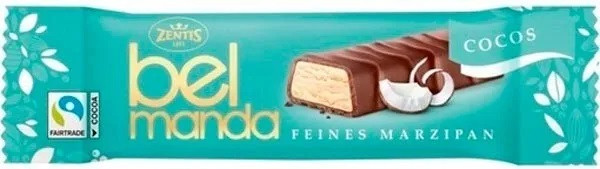 Марципан Кокос у Шоколаді Бель Зентіс Cocos Bel Manda Feines Marzipan Zentis 40 г Німеччина, фото 1