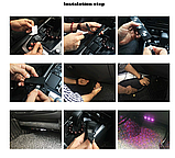 Підсвічування автосалону А12, Підсвічування в машину, RGB стрічки для підсвічування салону авто, Світломузика в машину, фото 10