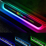 Поріг світлодіодний на двері авто (4 накладки): BMW, MERCEDES, FORD, AUDI, HYUNDAI, TOYOTA, фото 2