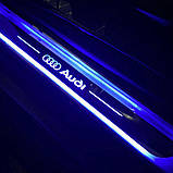 Поріг світлодіодний на двері авто (4 накладки): BMW, MERCEDES, FORD, AUDI, HYUNDAI, TOYOTA, фото 4