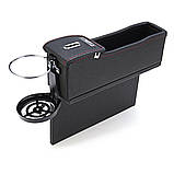 Органайзер-кишенька з АЗП (2виходи USB+ підставка під стакан), коричневий, Автомобільний органайзер, фото 10