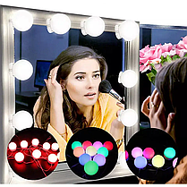 LED Підсвічування для дзеркала з пультом 10 ламп RGB, Підсвічування на дзеркало для макіяжу, RGB підсвічування, фото 2