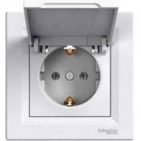 Розетка електрична із заземленням із кришкою (БІЛИЙ) ASFORA SCHNEIDER ELECTRIC EPH3100121