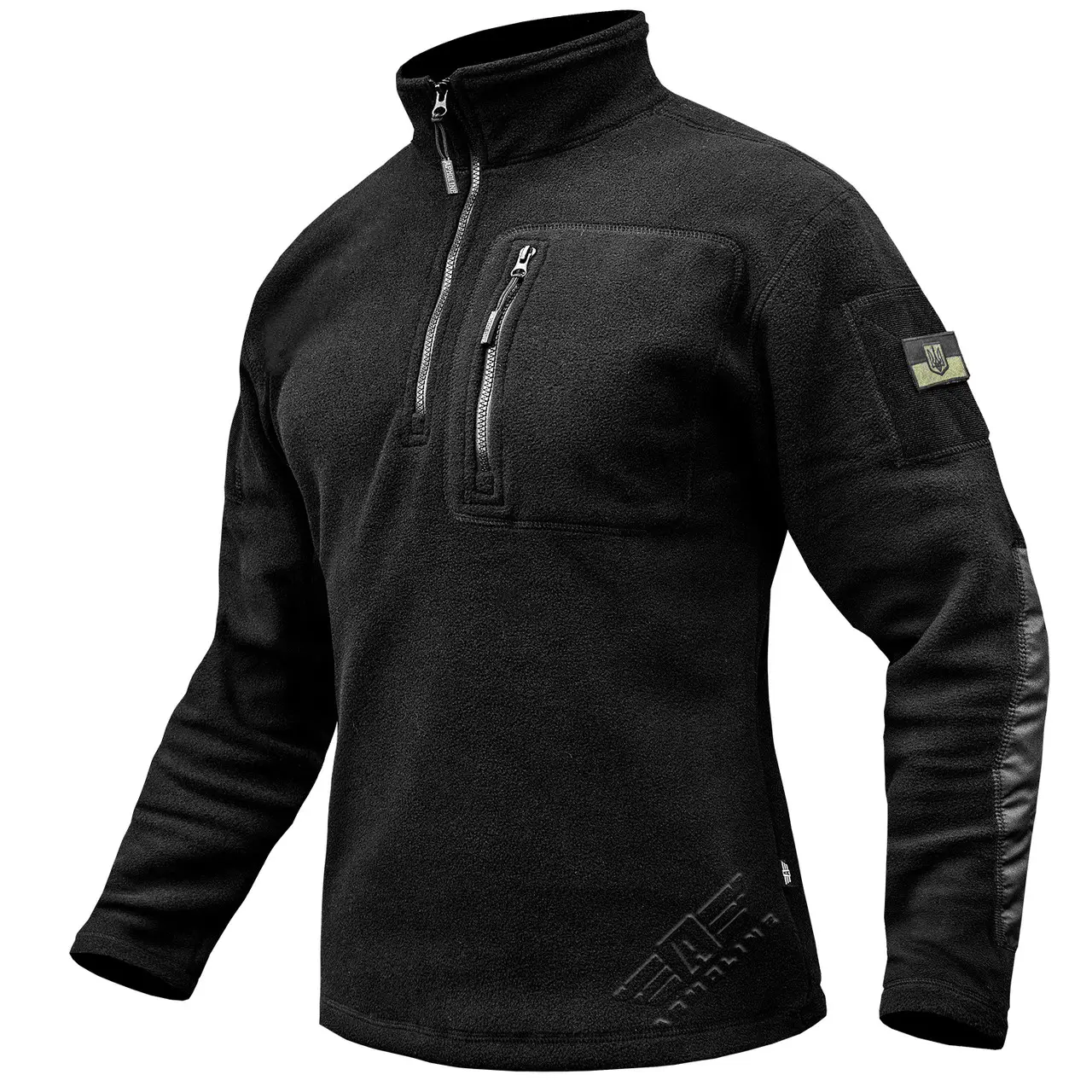 Толстовка тактична 1/4 Zip "TRAVEL DEFENCE" BLACK (Мікрофліс)